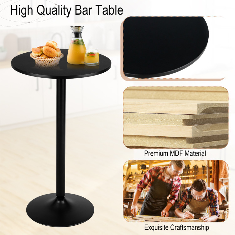 24 Inch Modern Style Round Cocktail Table with Metal Base and MDF TopCostway Gallery View 9 of 10